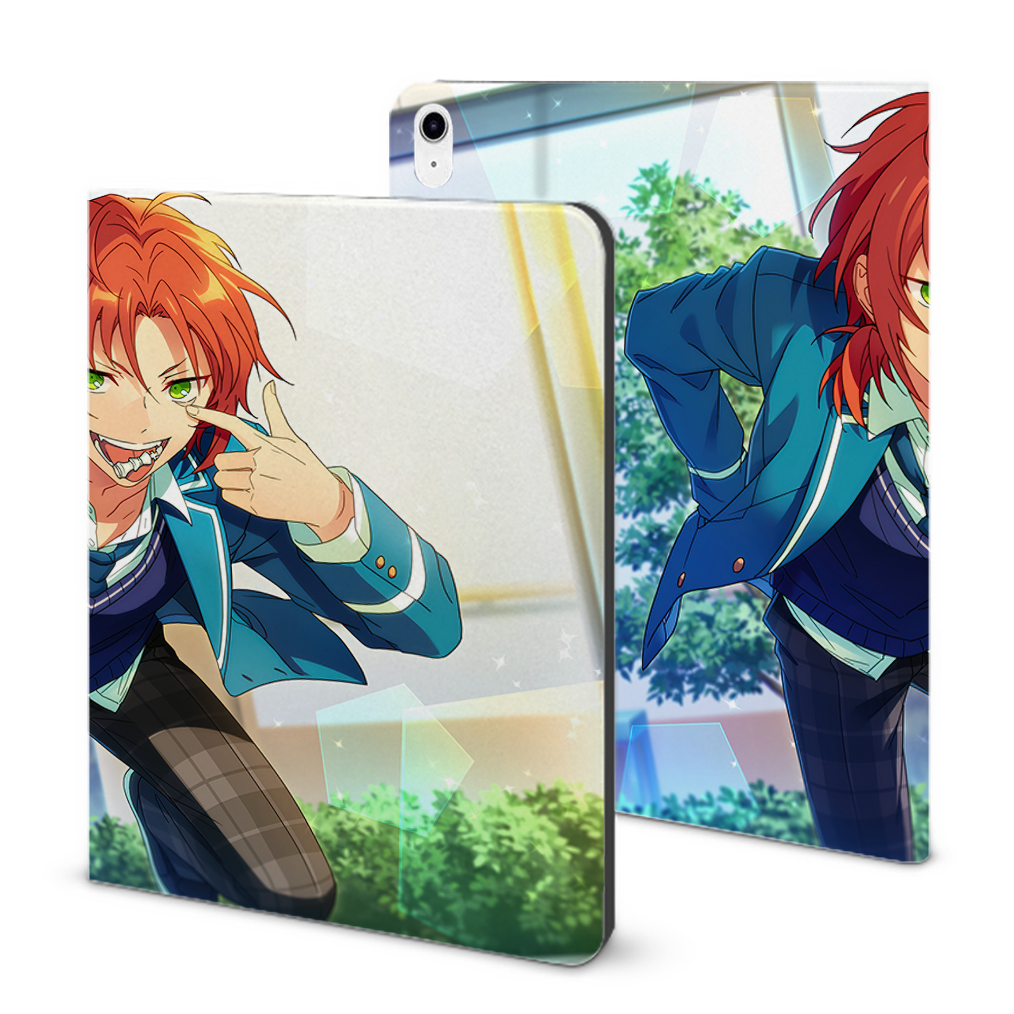 （画像用） あんさんぶるスターズ! Ensemble Stars IPad ケース ブック型 PUレザー TPU 耐衝撃 軽量 薄型 ペン収納なし 全面保護 IPad 各モデル対応